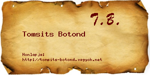 Tomsits Botond névjegykártya
