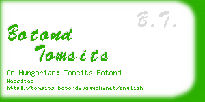 botond tomsits business card